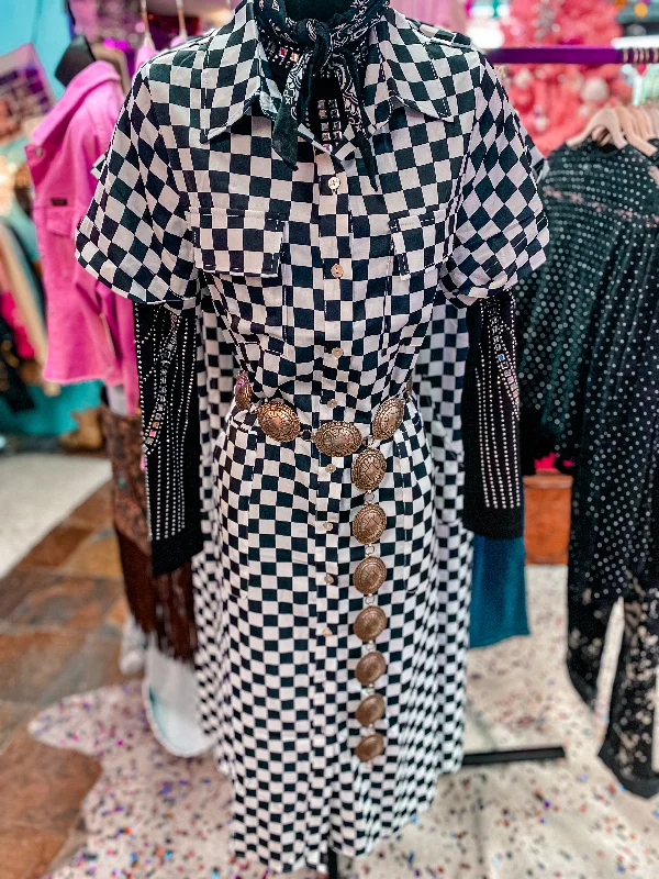 Get It Before It’s Gone Raceway Checkerboard Dress
