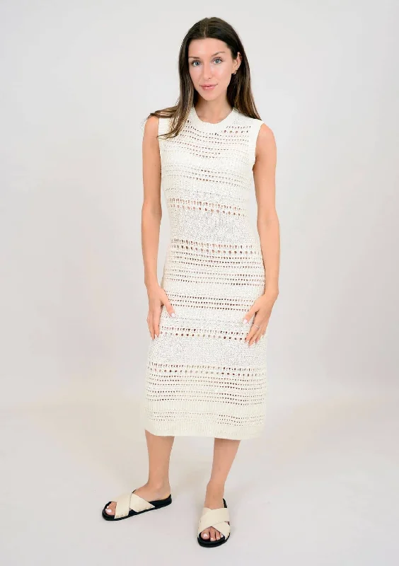 Today’s Deal Dixie Crew Neck Dress - White Beach