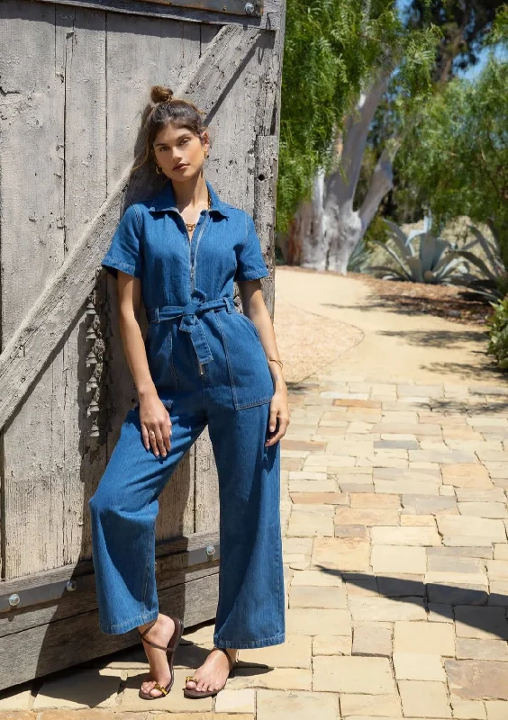 Fantastic Deals Dutch Short Sleeve Jumpsuit - Denim