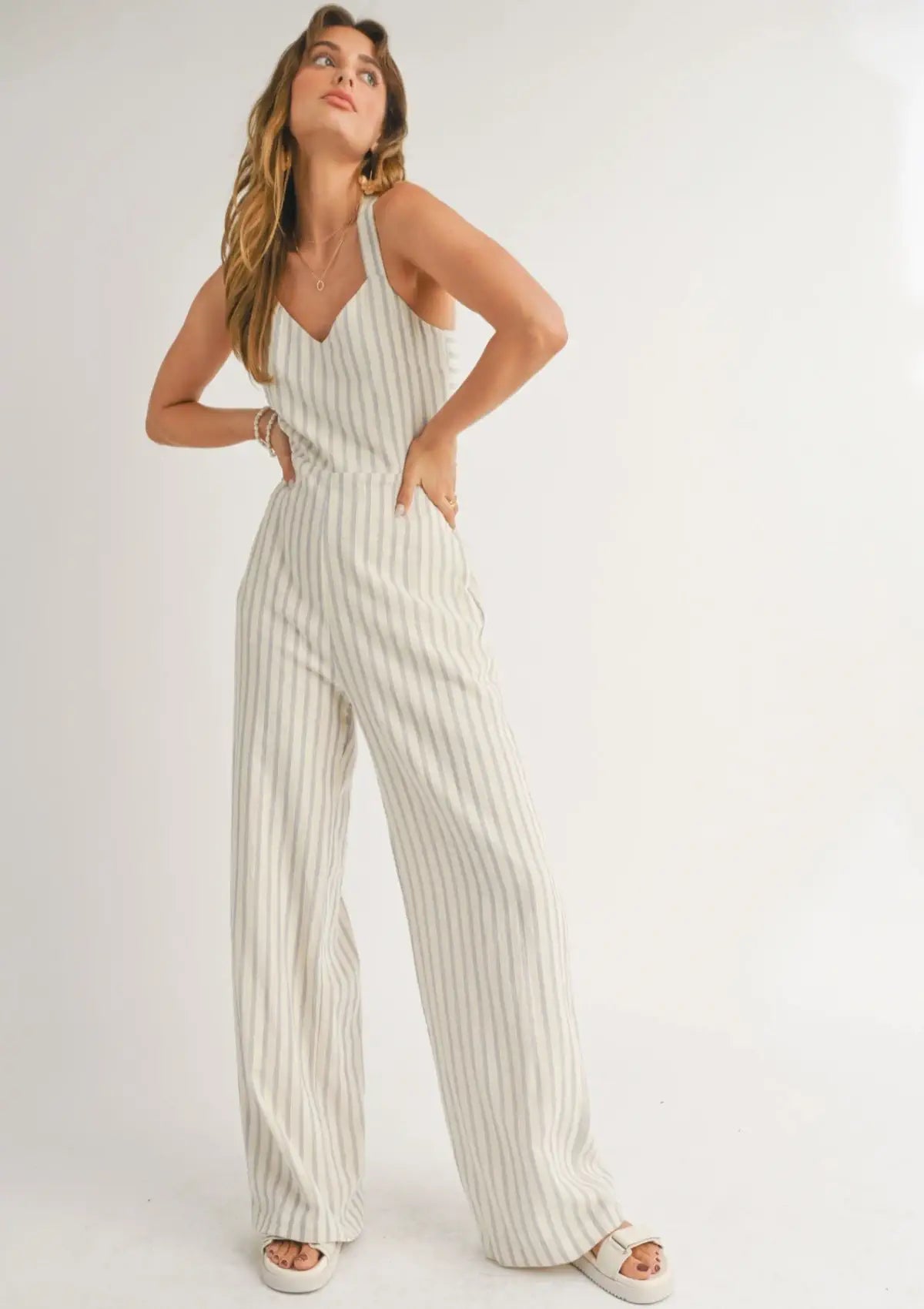 Epic Deals Ember White Sand Jumpsuit