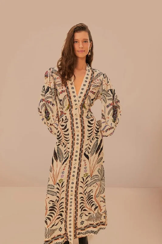 TIME-Limited Offer FARM RIO Classic Nature Sand Maxi Dress