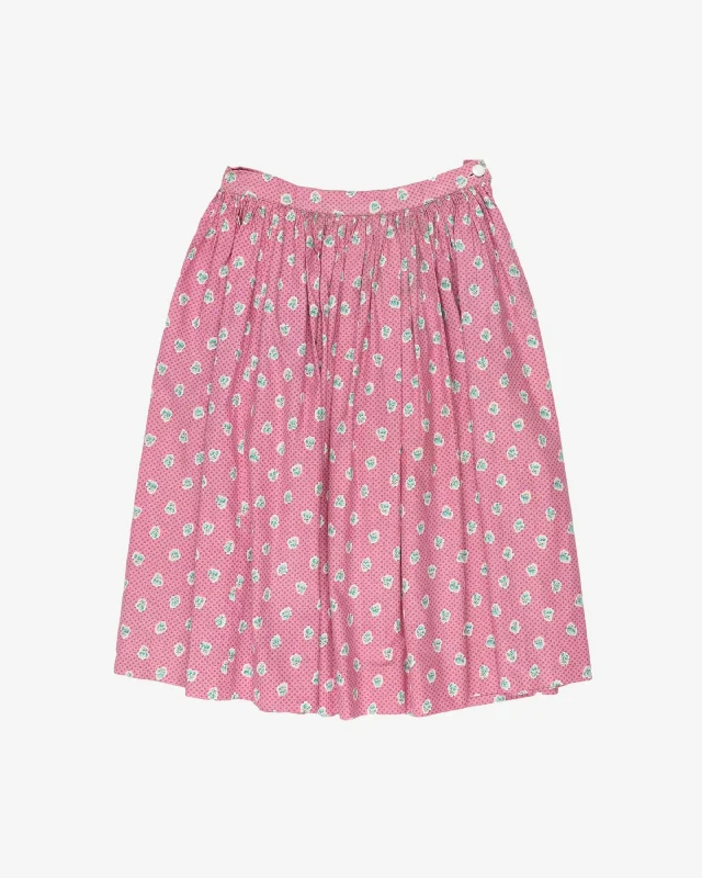 Quick Sale floral pattern pink round skirt - w25