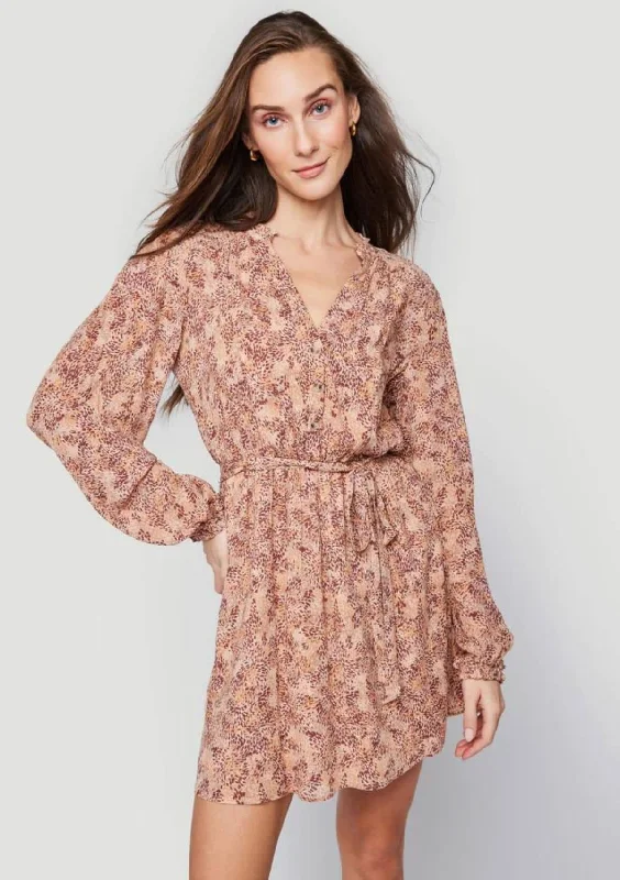 Limited Quantity Frankie Long Sleeve V-Neck Button Mini Dress