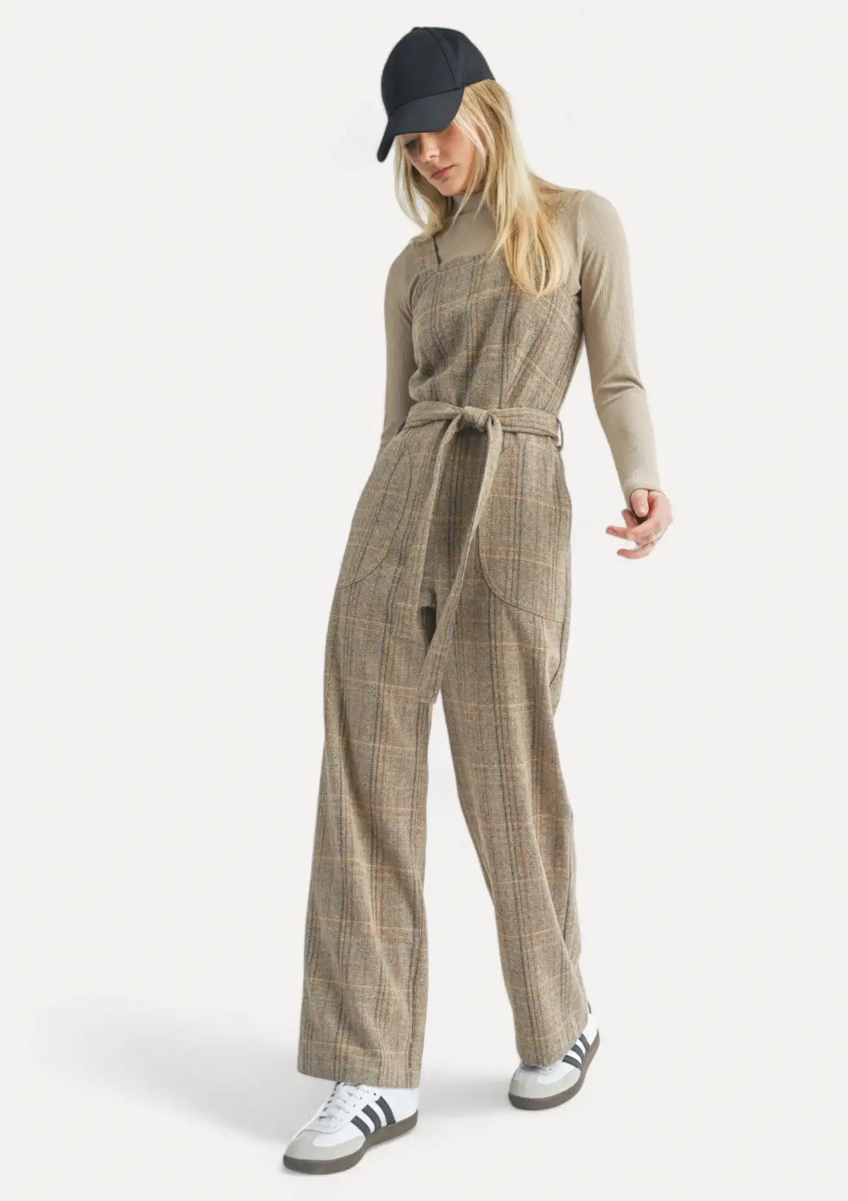 Bargain Bin Harmony Herringbone Overall - Brown Multi