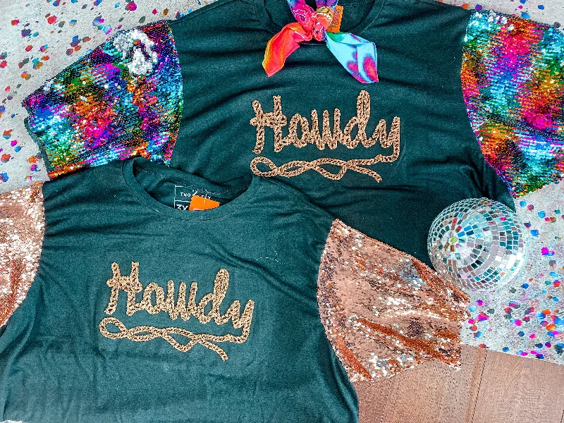 Midnight Sale Howdy Sequin Sleeve Tee Dress