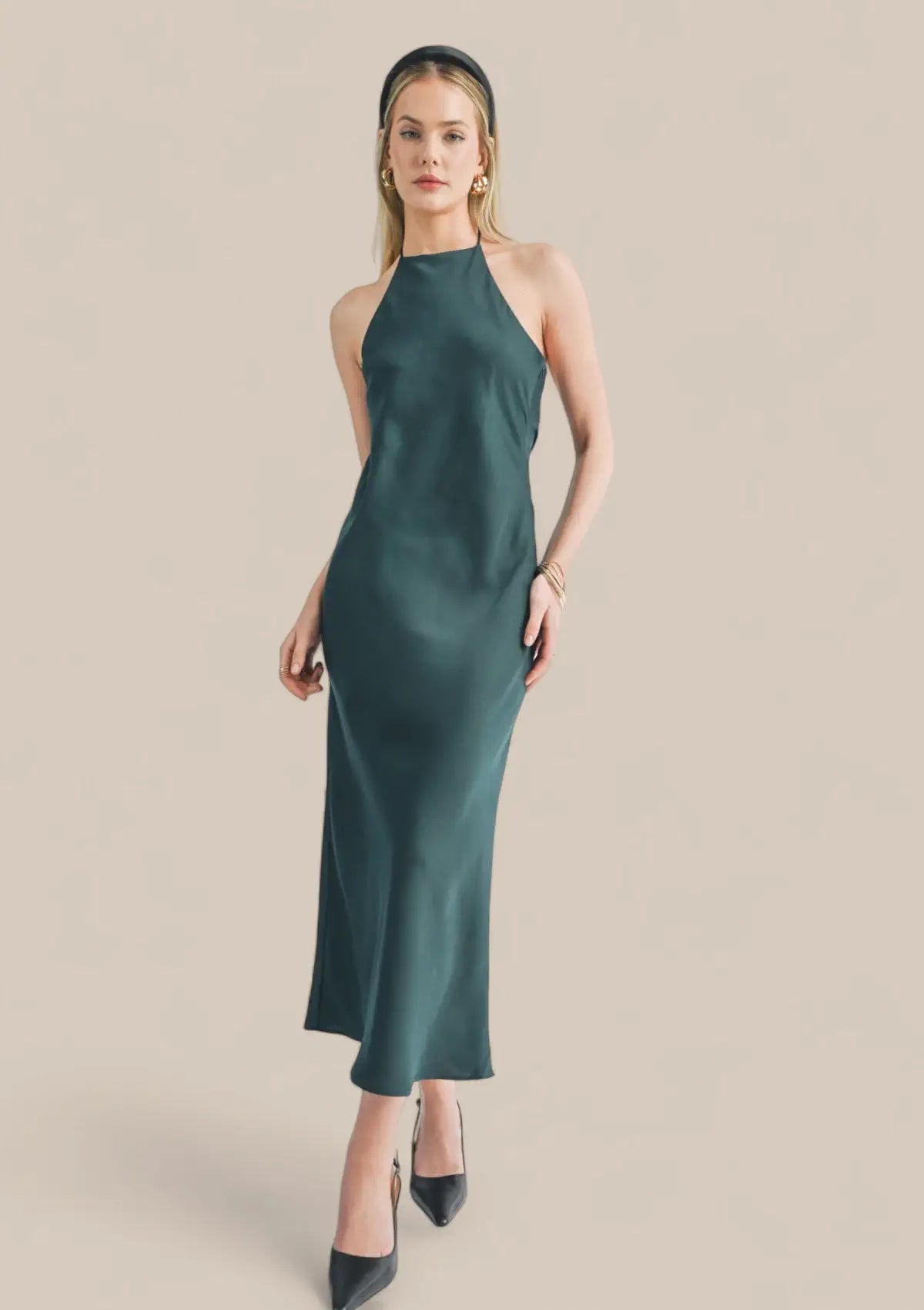 Factory Direct Sale Jess Halter Maxi Dress - Hunter Green
