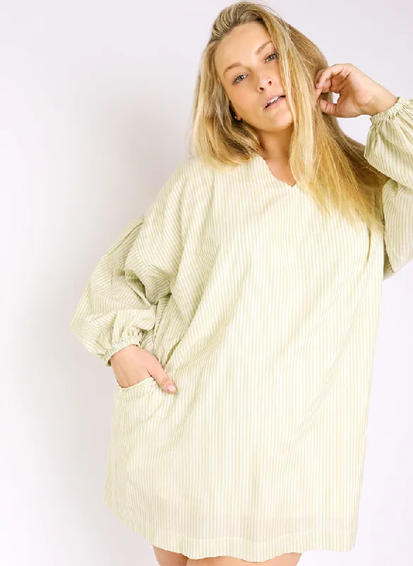 Steals and Deals Katie Tunic, matcha stripe