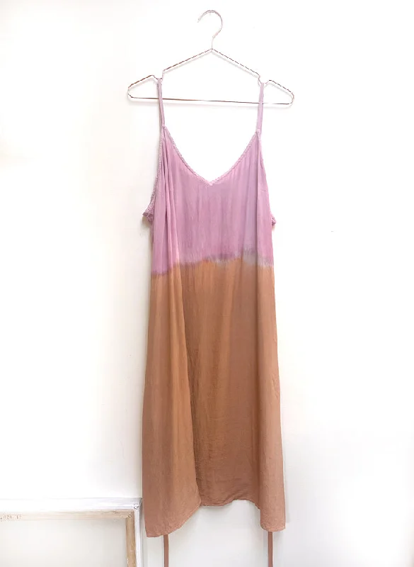 Members Only Kothi Slip Dress, blush dip dye imperfect sample, size 2XL