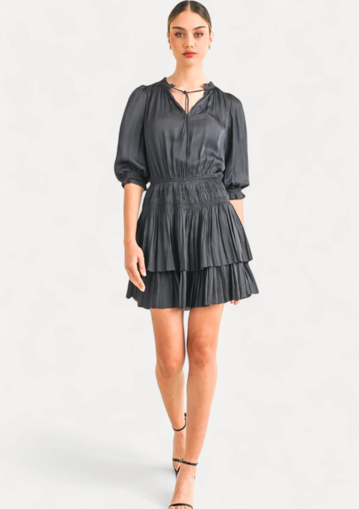 Anniversary Sale Lana Short Sleeve Dress - Navy