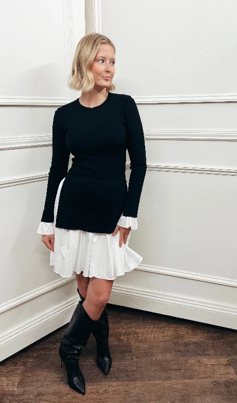 Price Smash Layered Knit Shirt Dress