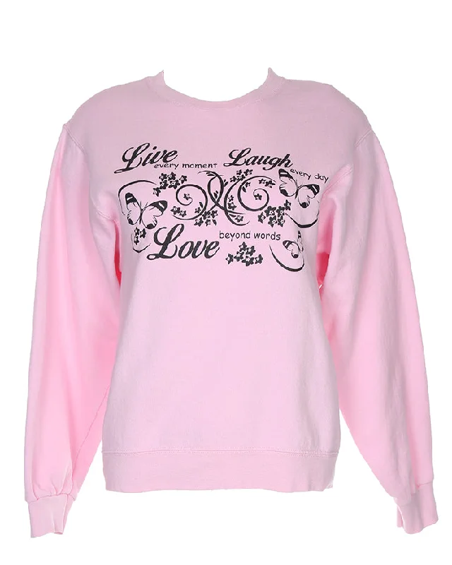 Value Deals Live, Laugh, Love Pink Sweatshirt - S