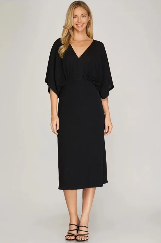 Best Bargains Luna Midi Dress - Black