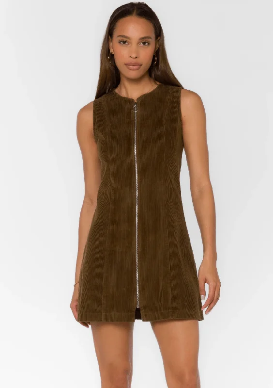 Special Promotion Madera Sleeveless Zip-Front Corduroy Dress