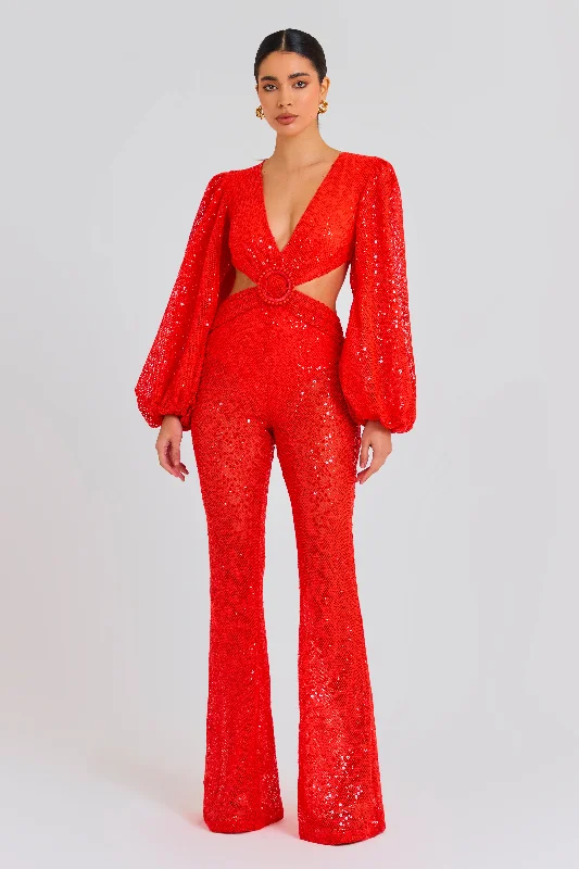 Hurry In Madison Orange Jumpsuit