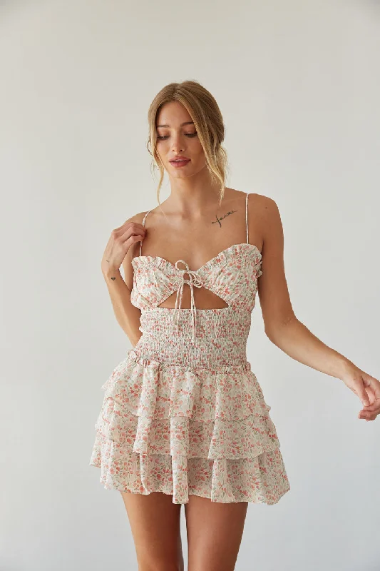 YEAR-End Clearance Mirabelle Floral Keyhole Cutout Romper