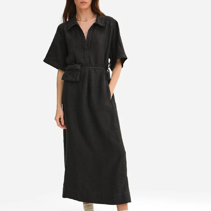 Epic Deals Organic Linen Belt Maxi Dress