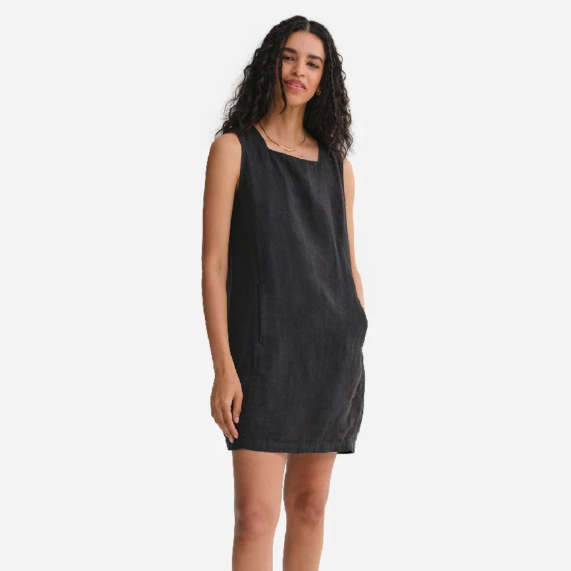 Price Fest Organic Linen Square Neck Mini Dress