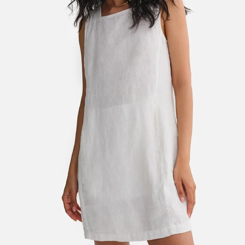 Huge Discounts Organic Linen Square Neck Mini Dress