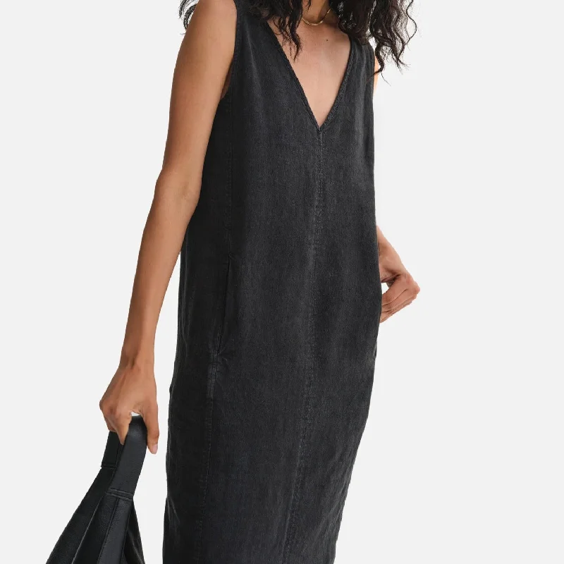 Savings Bonanza Organic Linen Tank Center Seam Dress