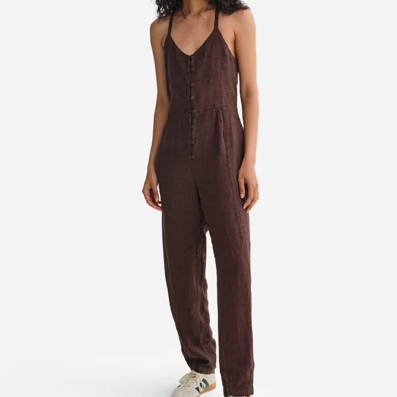 Midnight Madness Organic Linen Tank Jumpsuit