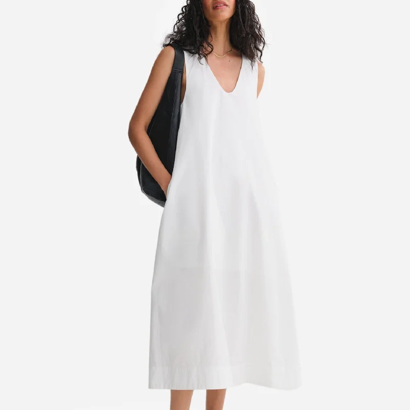 Savings Alert Organic Poplin Tank Pleated Dress