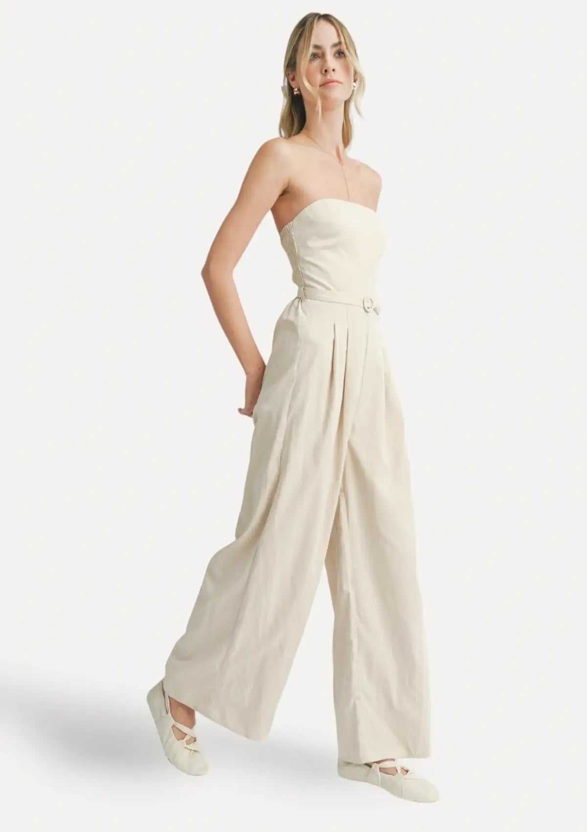 Price Blitz Past Midnight Tube Jumpsuit - Cream