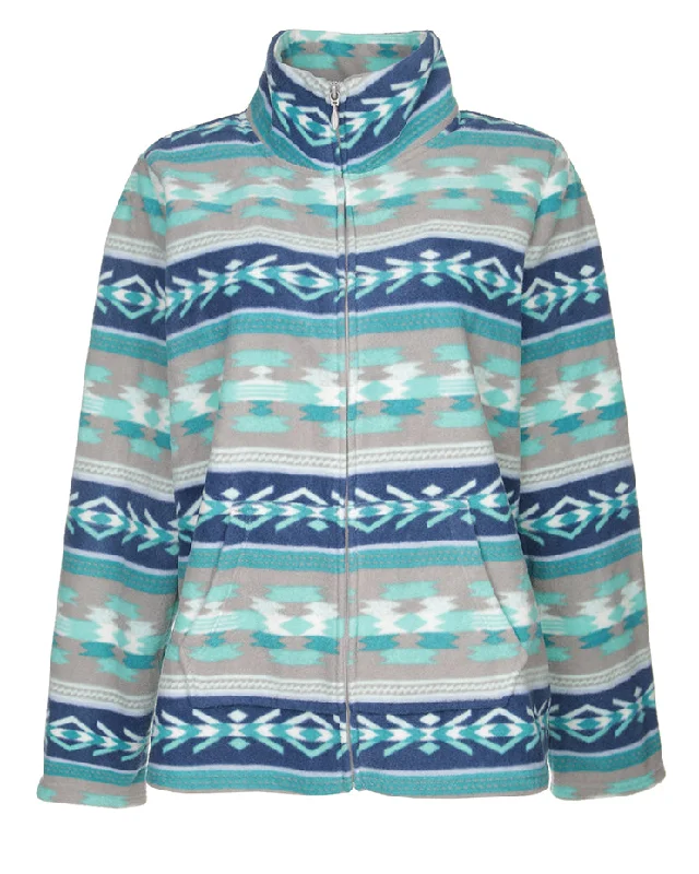 Unmissable Offer Retro Patterned Fleece Jacket - XL