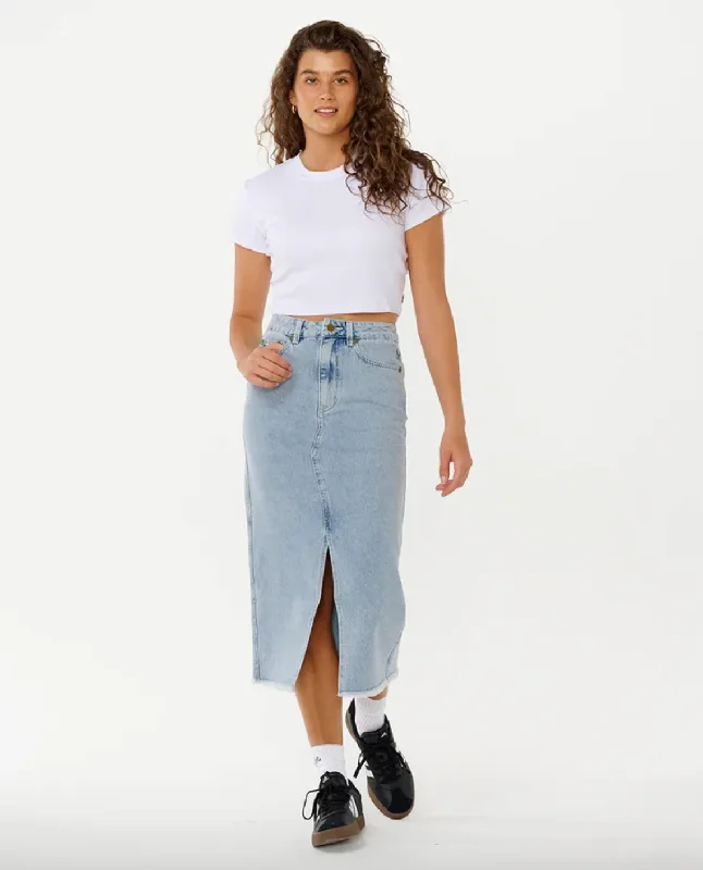 Weekend Special Ripcurl Womens The Search Denim Midi Skirt