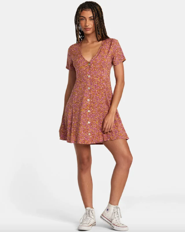 Online Exclusive RVCA Womens Understated Mini Dress - Brown