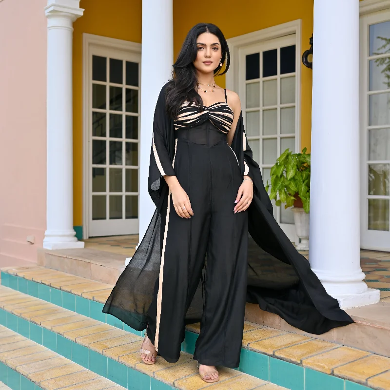 Savings Event Shadow Corset Jumpsuit Set