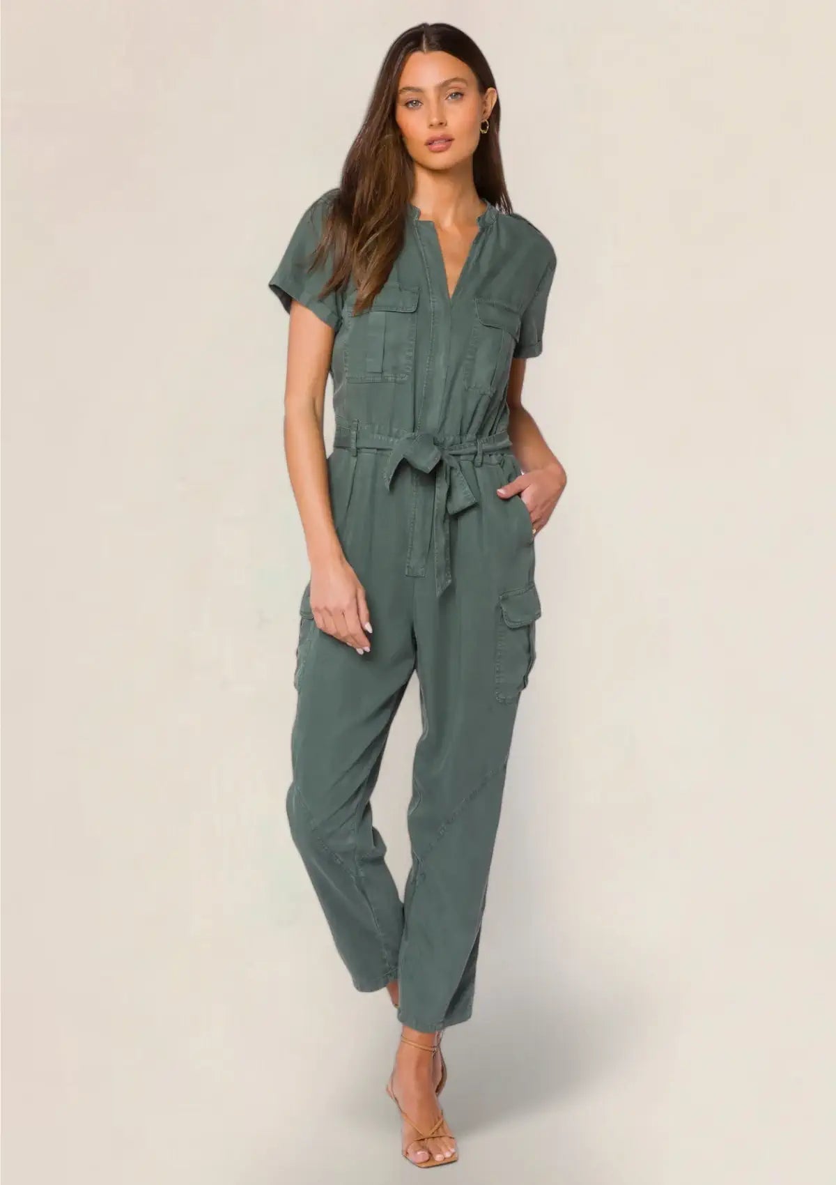 Bargain Prices Greyson Utility Jumpsuit - Sage Leaf