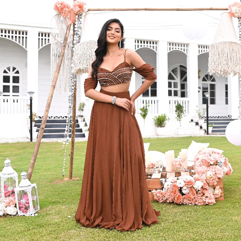 Price Cut Sliver Mocha Co-ord Set