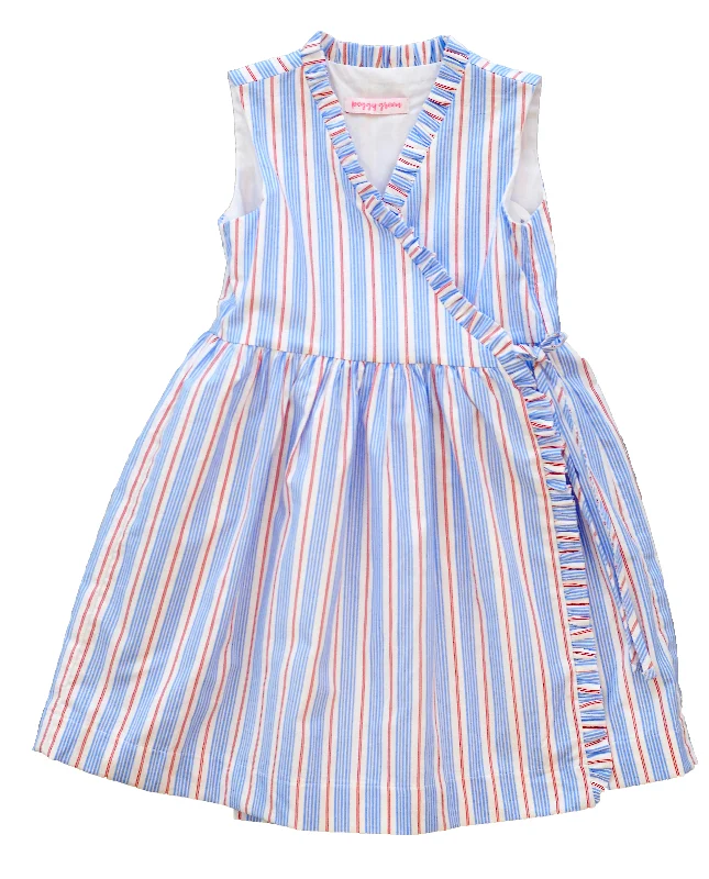 Hurry In Sleeveless Ruffle Wrap Dress