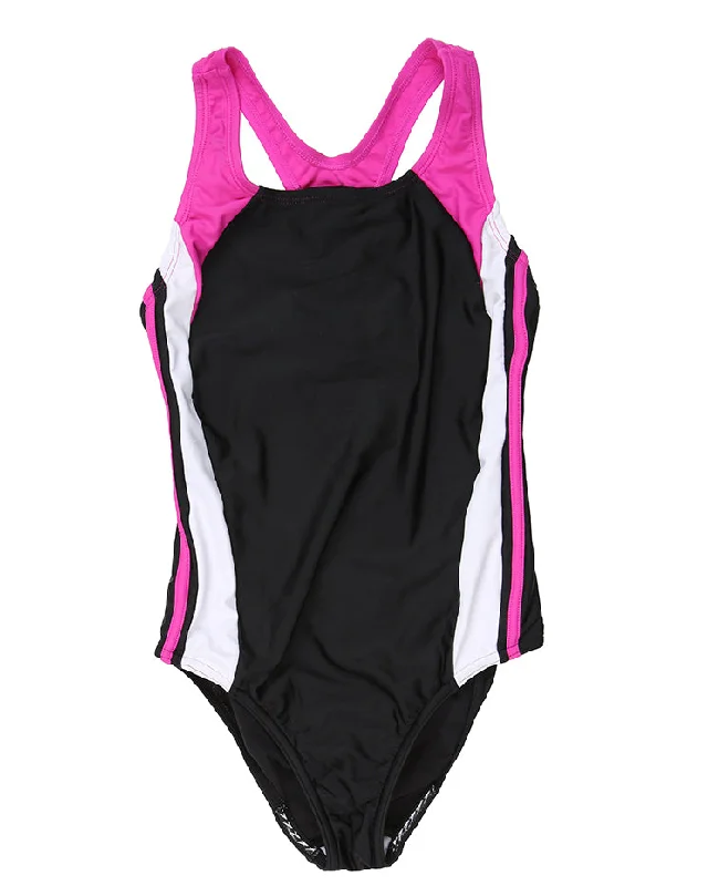 Best Deals Speedo Black Pink & White swimsuit - M