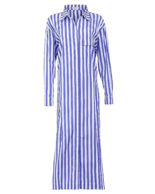 Overstock The Maxi Shirt Dress, Violet Stripe
