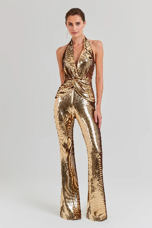Hurry In Tianna Gold Jumpsuit