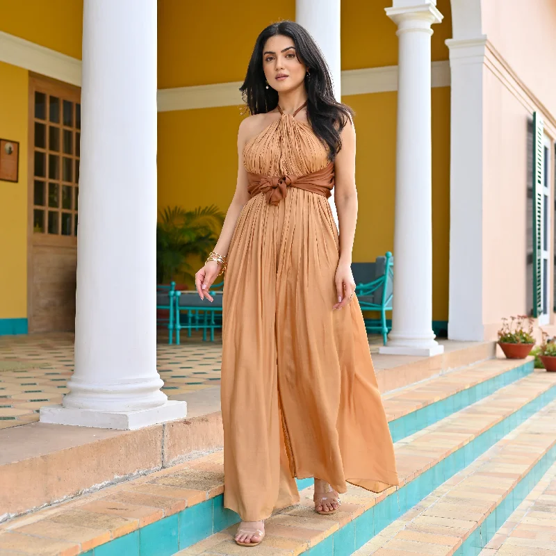 Massive Deals Toffee Knotted Jumpsuit
