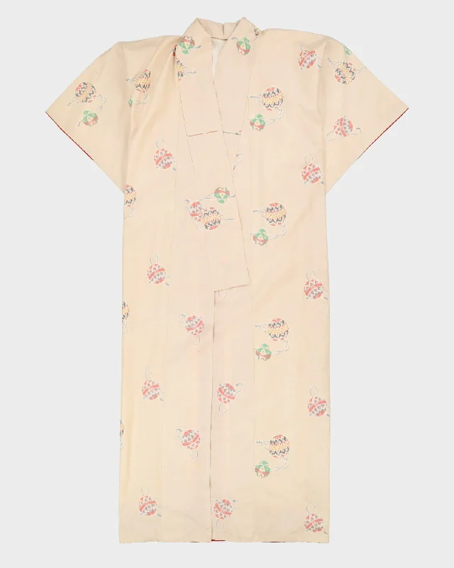 Reduced Prices Vintage 1980s Cream Meisen Kimono - M / L
