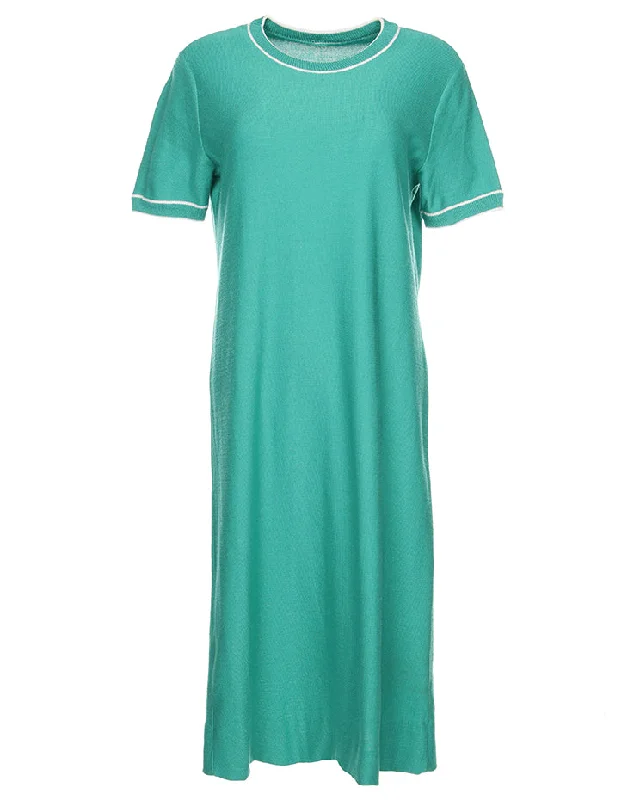 Price Blitz Vintage 1980s does the 60s aqua green knitted dress - L