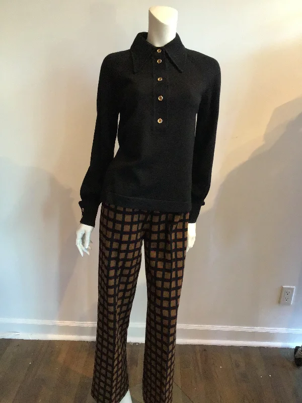 Price Break 1970's Goldworm Cotton Knit Shirt and Pant Ensemble size 10