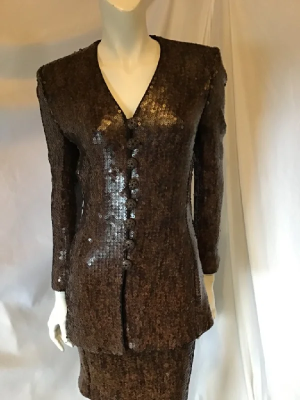 Value Deals Vintage 80s Escada Sequinned Skirt Suit-size 34