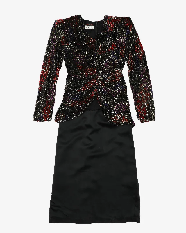 Limited Time Offer Vintage 90s Black / Multi Colour Dress - S
