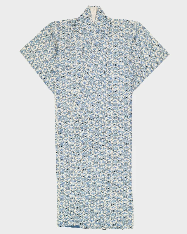 Markdowns Blue And White Pattern Kimono - M