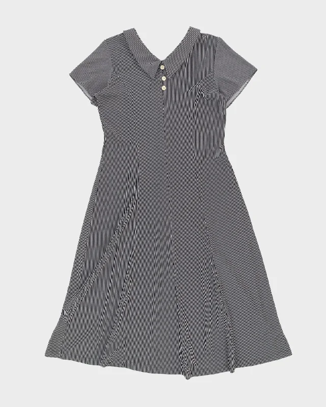Super Sale Grey And Navy Striped Maxi Dress - S / M