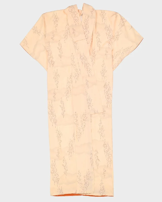 Midnight Madness Vintage Peach With Blossoms Print Kimono - M / L
