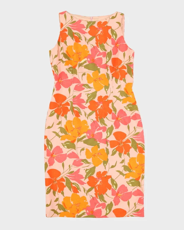 Early Access Pink Floral Sleeveless Pencil Dress - S