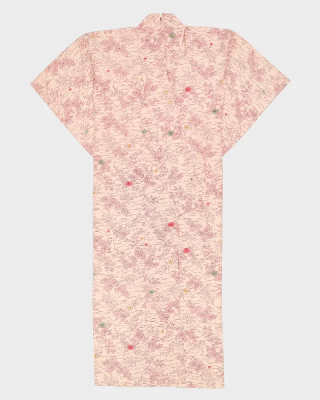Overstock Pink With Shibori Pattern Kimono - S