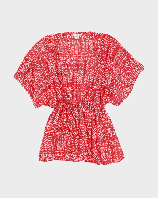Special Price Victoria's Secret Red Patterned Top - S / M