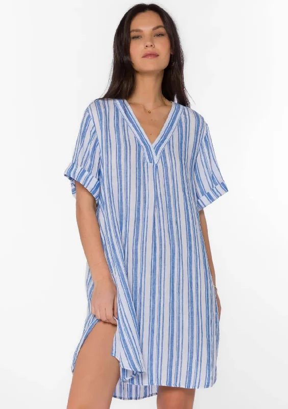 Can't Be Beat Wilda Blue Stripe Dress