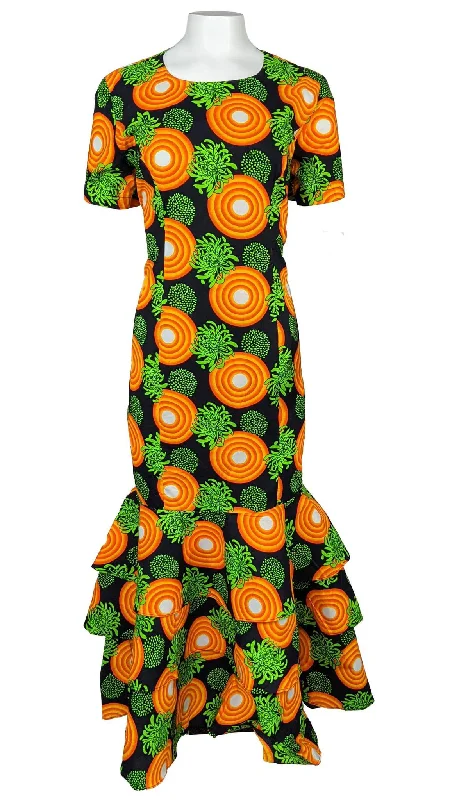 Special Discount Women's Long Fitted Dress W/Three Step Peplum